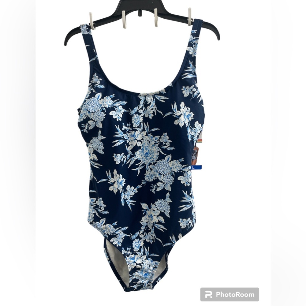 OP (Ocean Pacific) Navy Blue/White Swimsuit Sz(L)